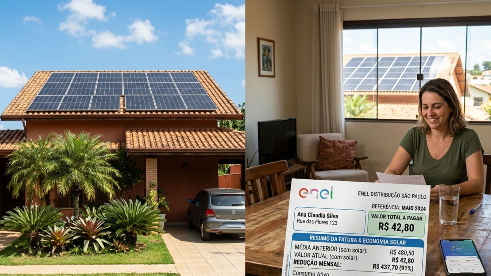 Energia solar residencial em 2026: quanto custa se libertar da conta de luz